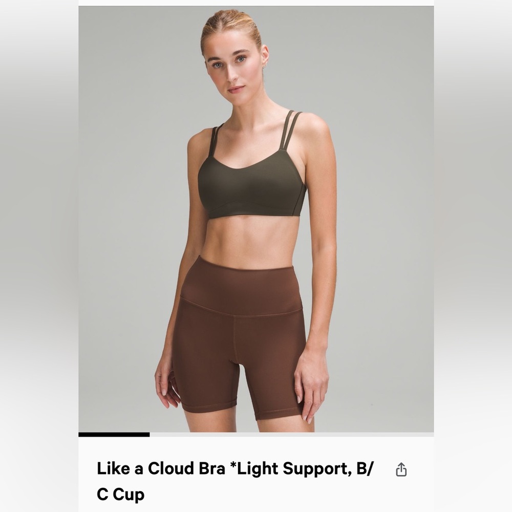 NWT lululemon like a cloud bra in dark olive size 6